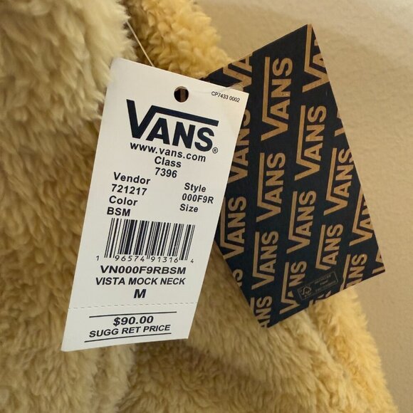 NWT Vans Vista Mock Neck Full Zip Mojave Desert Jacket Women's Medium Tan Teddy - Picture 10 of 15